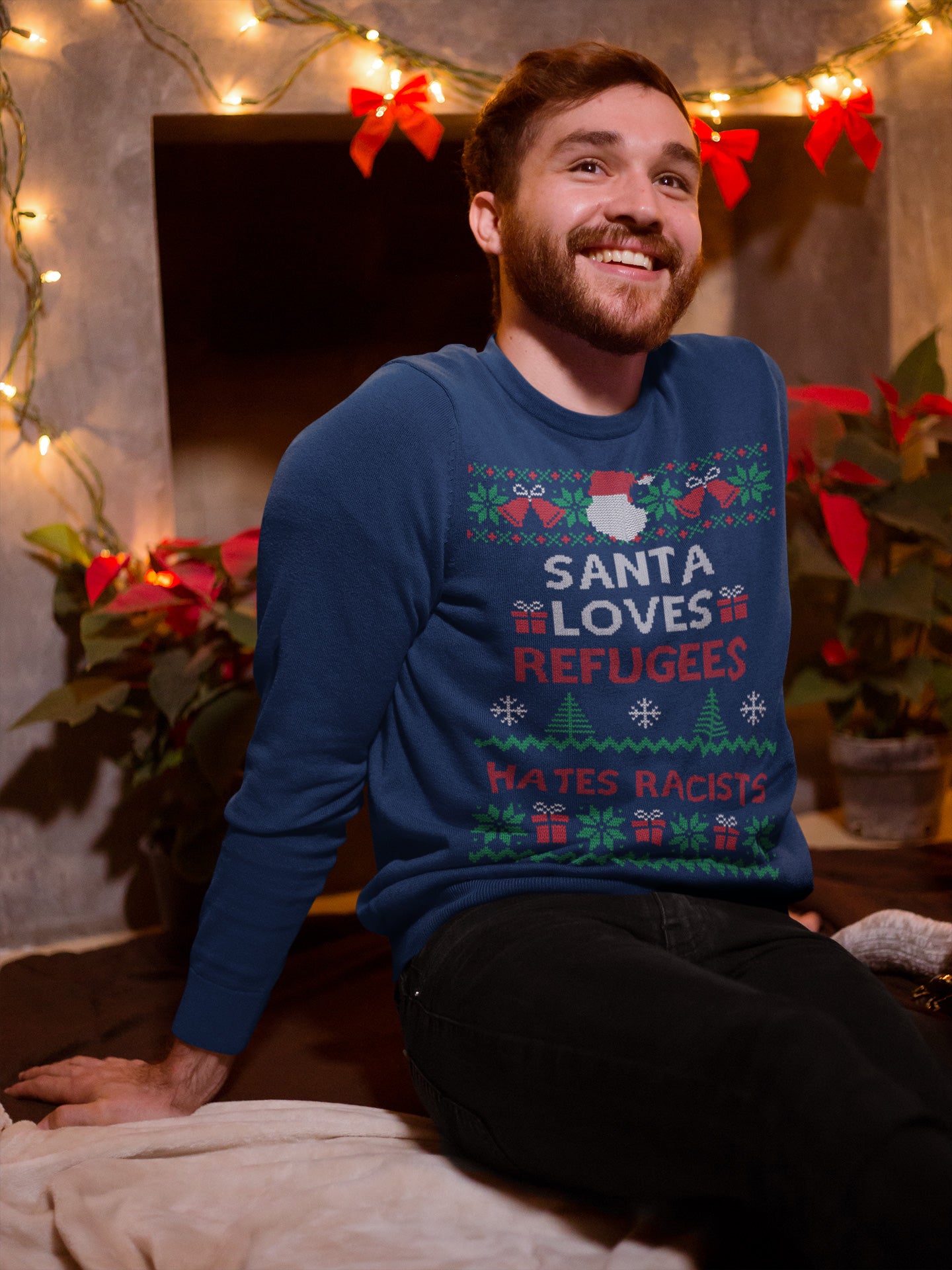 Santa Loves Refugees - Ugly Christmas Jumper