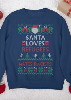 Alternative view of Santa Loves Refugees Ugly Christmas Jumper